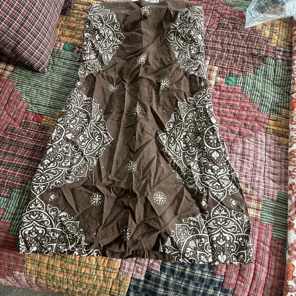 Abercrombie & Fitch Strapless Brown Medallion Mini Dress - Picture 5 of 6